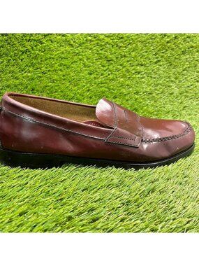 G.H. Bass Weejuns Logan Mens Size 11 Burgundy Casual Leather Penny Loafer Shoes